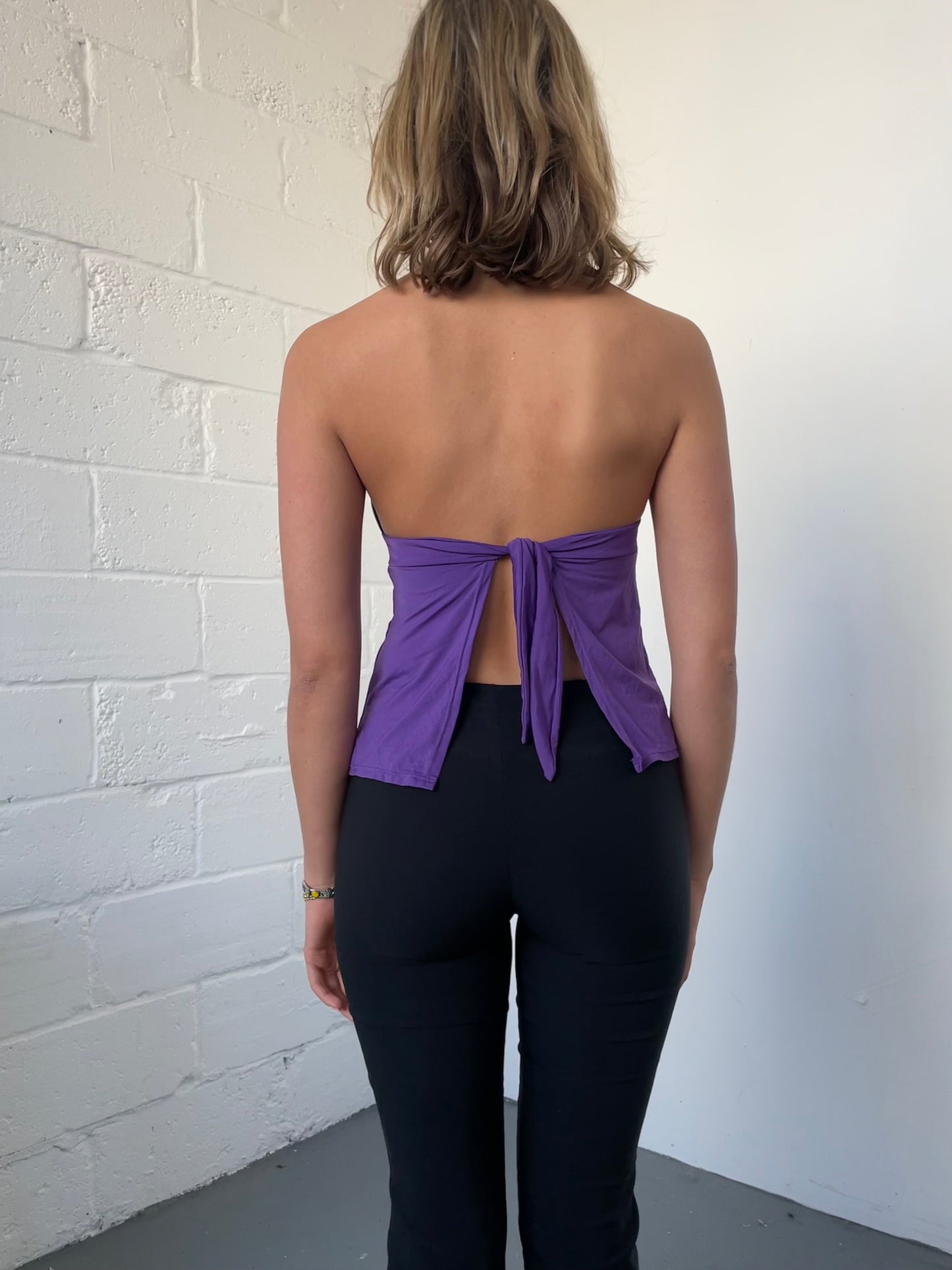 Purple Backless Halter Top