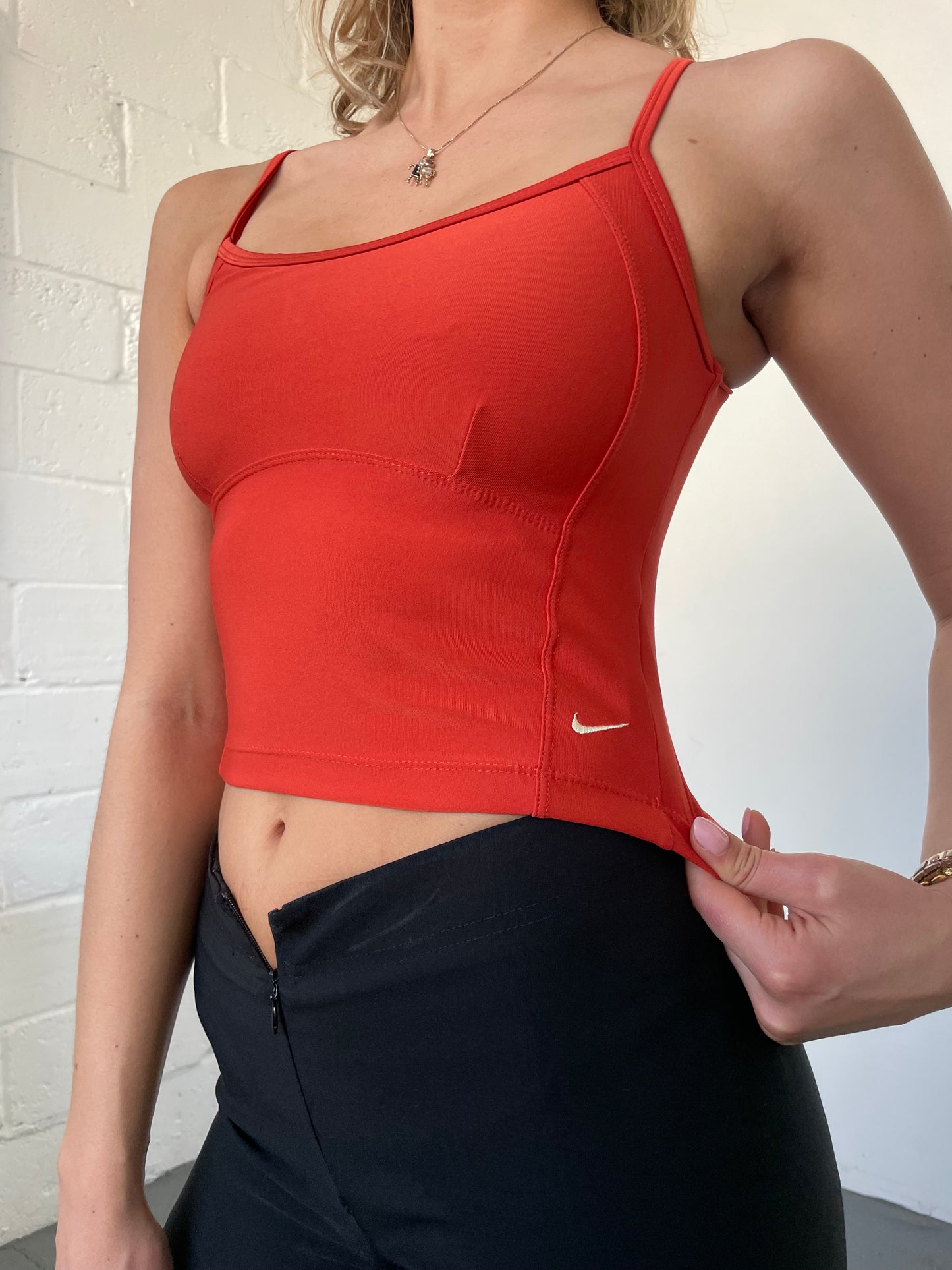 Orange Cropped Sports Top