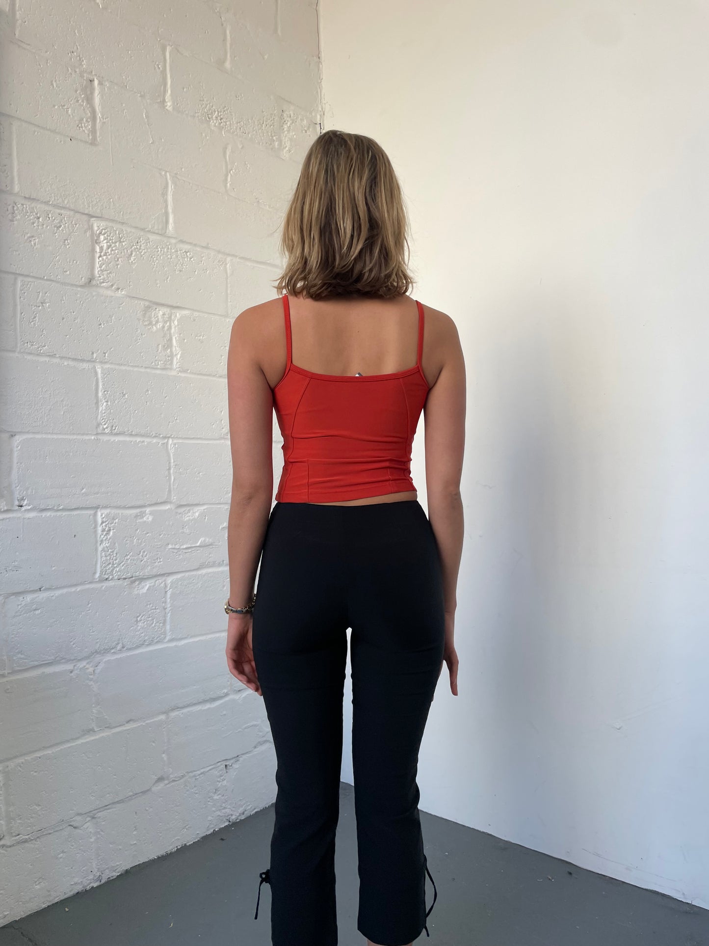 Orange Cropped Sports Top