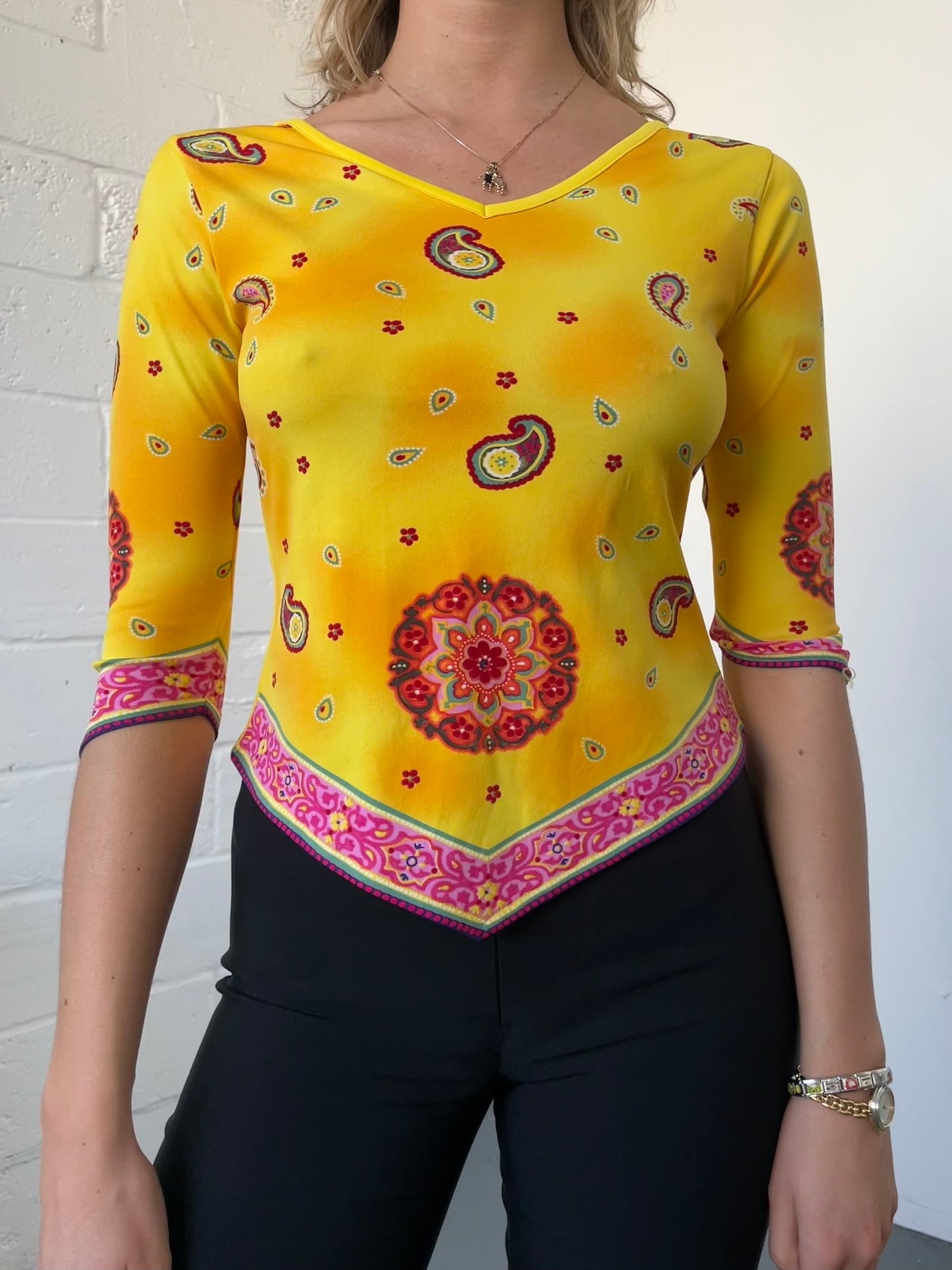 Yellow Hanky Hem Top