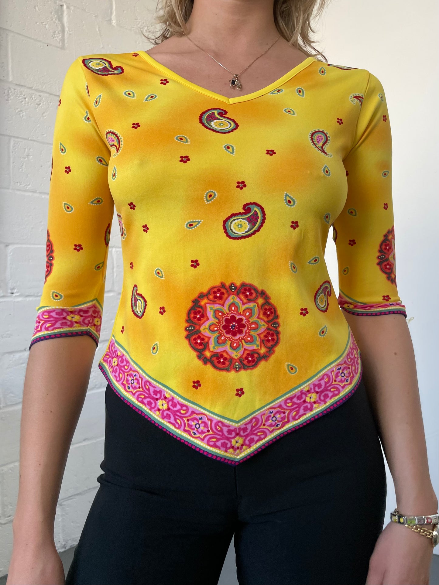 Yellow Hanky Hem Top