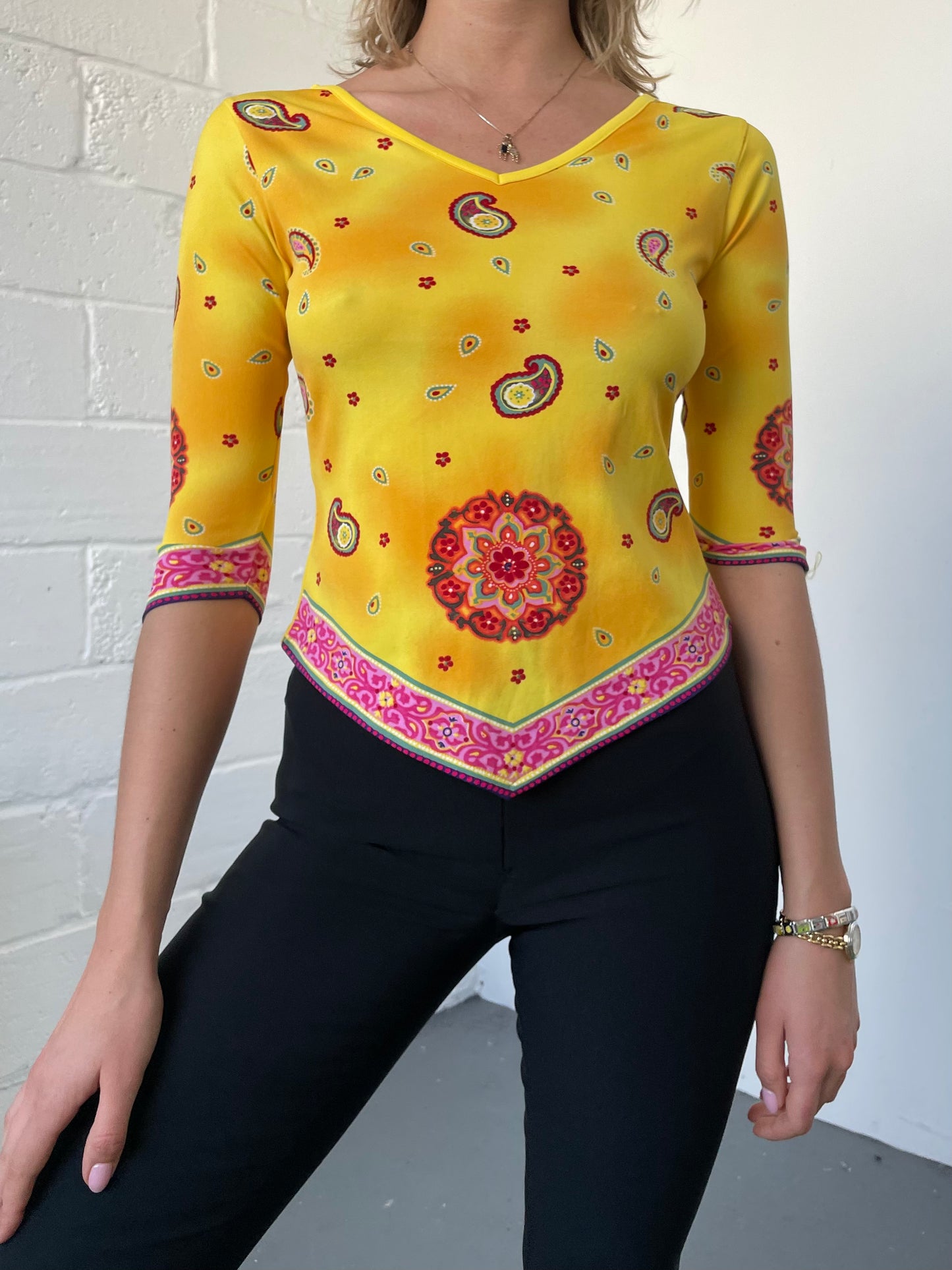 Yellow Hanky Hem Top